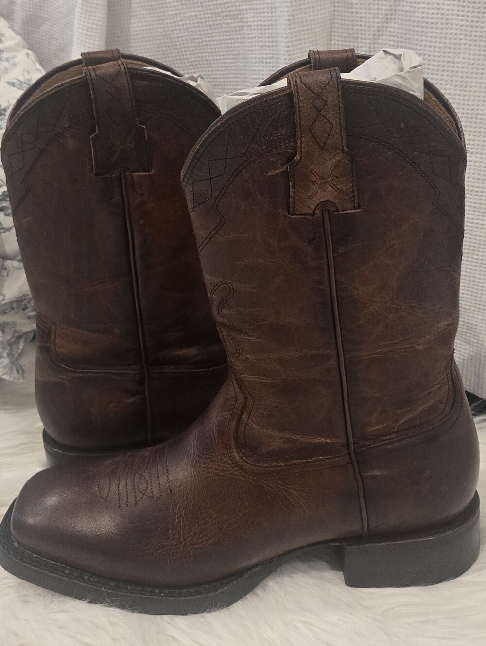 Classic Men's Brown Leather Western Boots